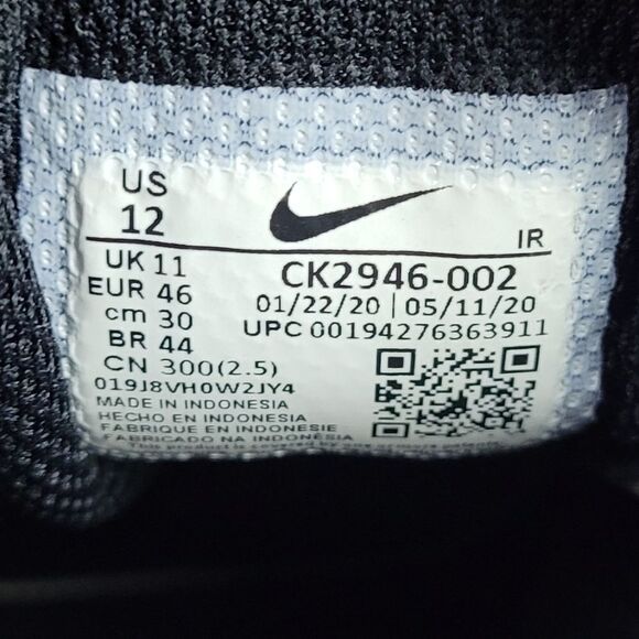 Nike Air Zoom Division Triple Black Athletic Running Shoes Sneakers Mens Size 12 - Picture 8 of 9